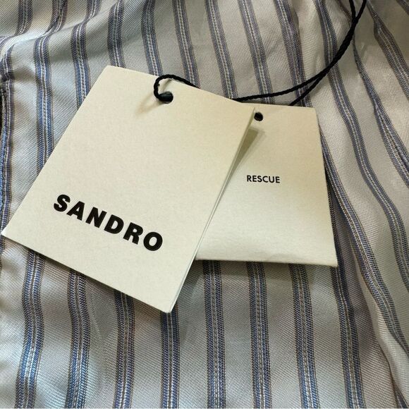 New Sandro France Palma Jacket Tailored Cut Wool Blend‎ Gray size 10 US - Picture 14 of 15